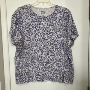 Croft & Barrow Blue and White Boxy Blouse